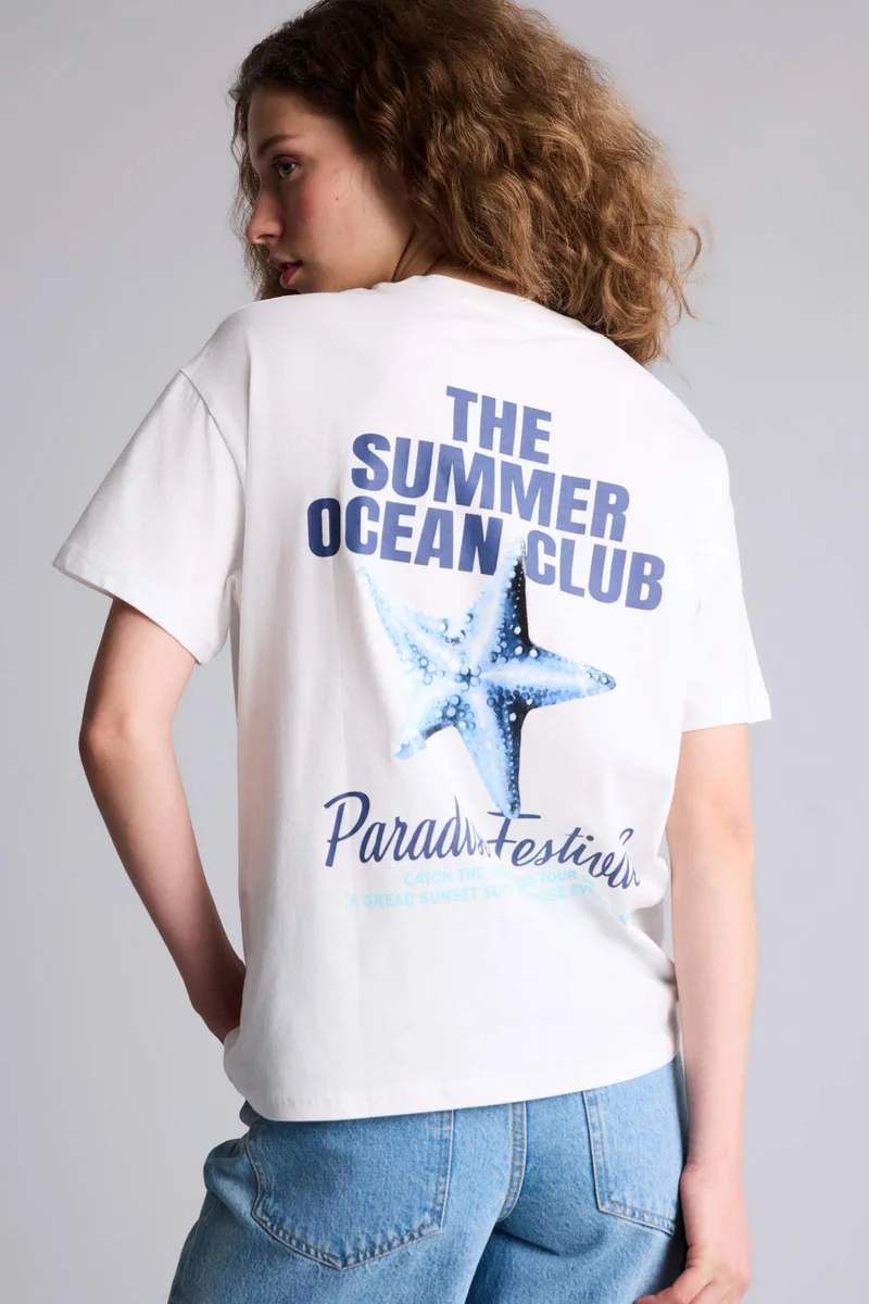 DeFacto Oversize Back Printed T-Shirt