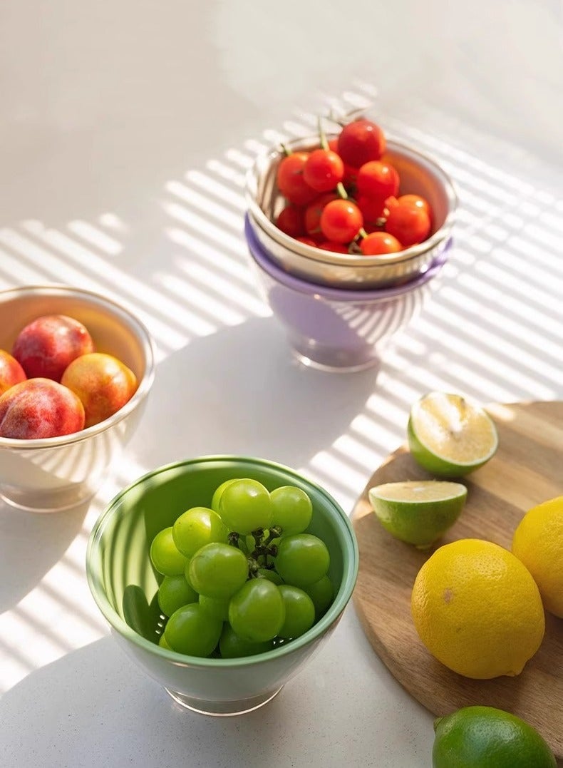 3pcs drain basket, 2-in-1 kitchen filter set with filter bowl, berry bowl and berry filter set, double-layer drainage basin, fruit and small vegetable washing basket  - Image 5