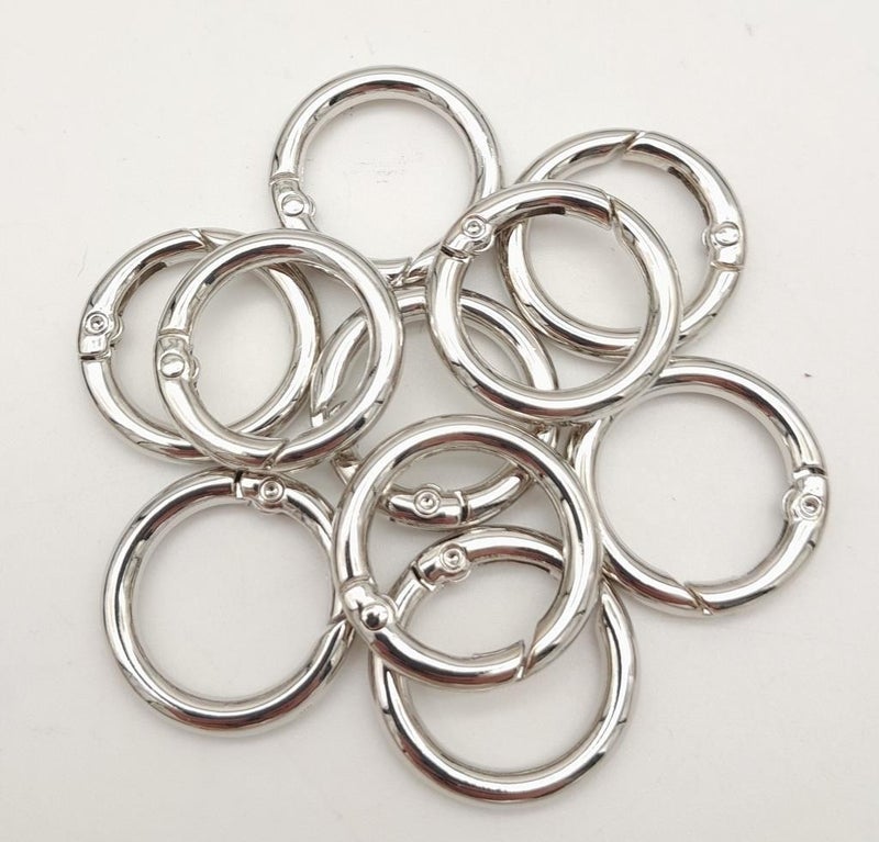 Angel Çanta Aksesuar Angel Bag Accessory 10LU 2cm Silver Color Spring Ring For Knitting Bag