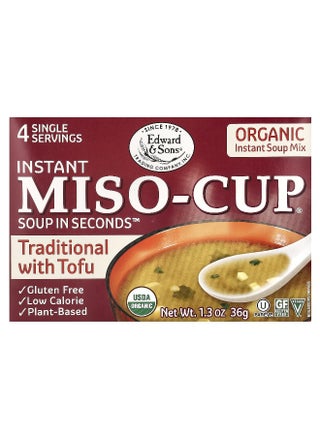 Edward & Sons, Instant Miso-Cup, Traditional with Tofu, 4 Single Servings, 1.3 oz (36 g) - pzsku/Z09787B676B6BF4BDDDC8Z/45/_/1745336460/2b2c0f50-d2e0-4a66-a07e-27a576493e91