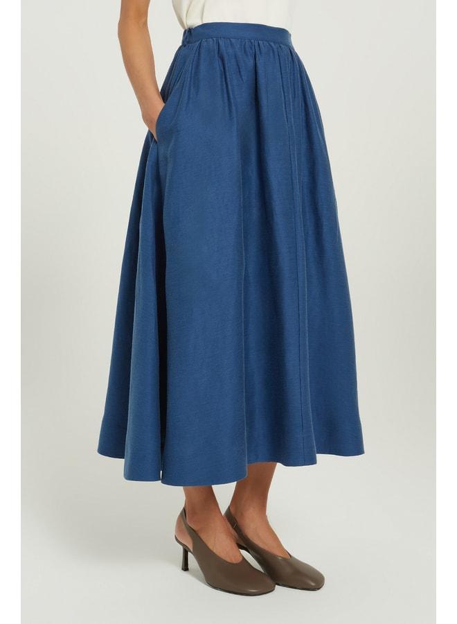 Mısırlı 1951 Navy Pocket-Detail Long Flared Skirt. - Image 3