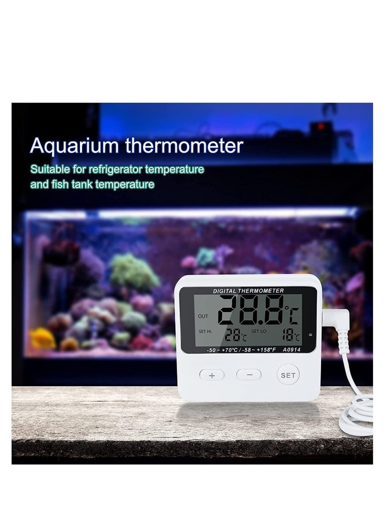 SYOSI - Refrigerator Thermometer Digital Kitchen Fridge LCD Display High and Low Temperature Alarm Extra Sensor for Home Restaurants Cafes - Image 1