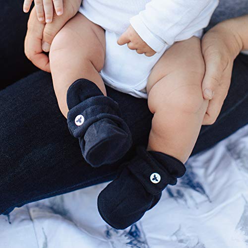 Burt's Bees Baby Girls Booties Organic Cotton Newborn Essentials Shoes, Gender Neutral Color for Ages 0 to 9 Months Old - Image 3
