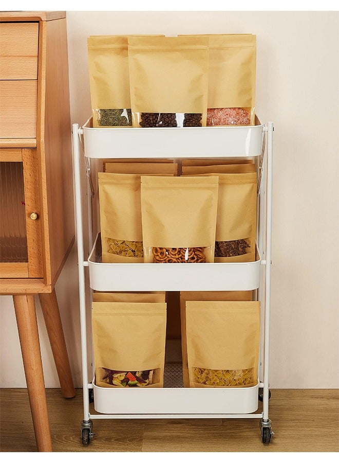 50 Pcs Kraft Paper Bags with Window, Stand Up Pouches Bags, Zip Lock Food Storage Bags for Packaging Products, Reusable, Sealable - Image 5
