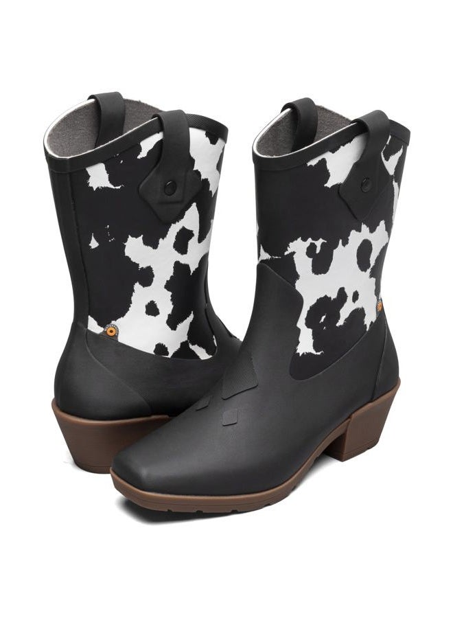 BOGS Women's Jolene Mid Deco Western Boot, Black & White, 7 - Image 4
