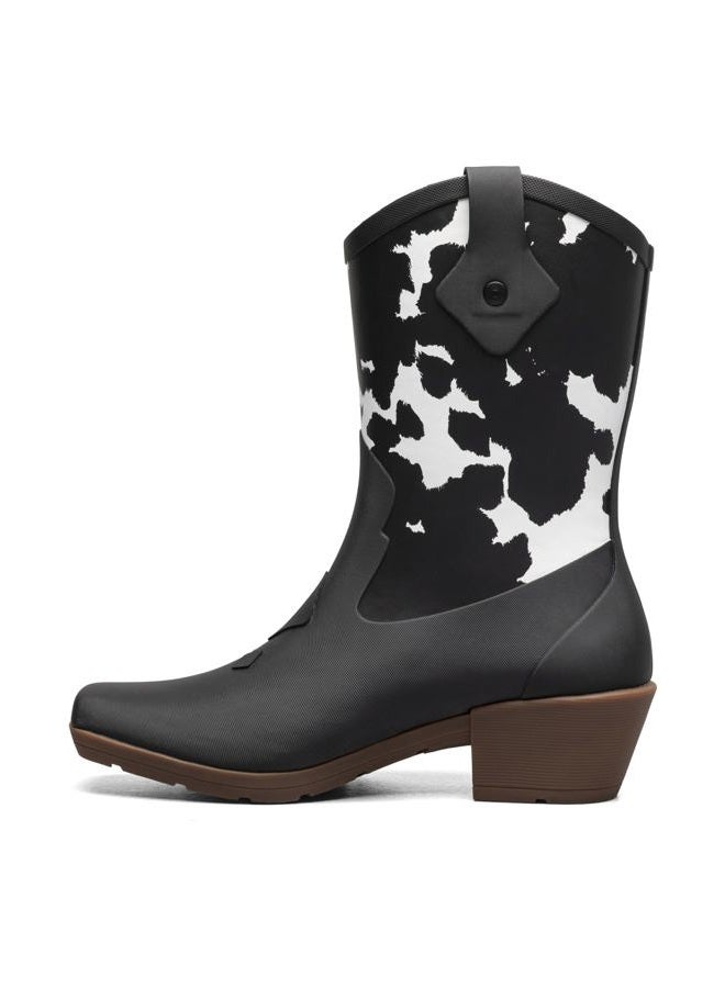 BOGS Women's Jolene Mid Deco Western Boot, Black & White, 7 - Image 1