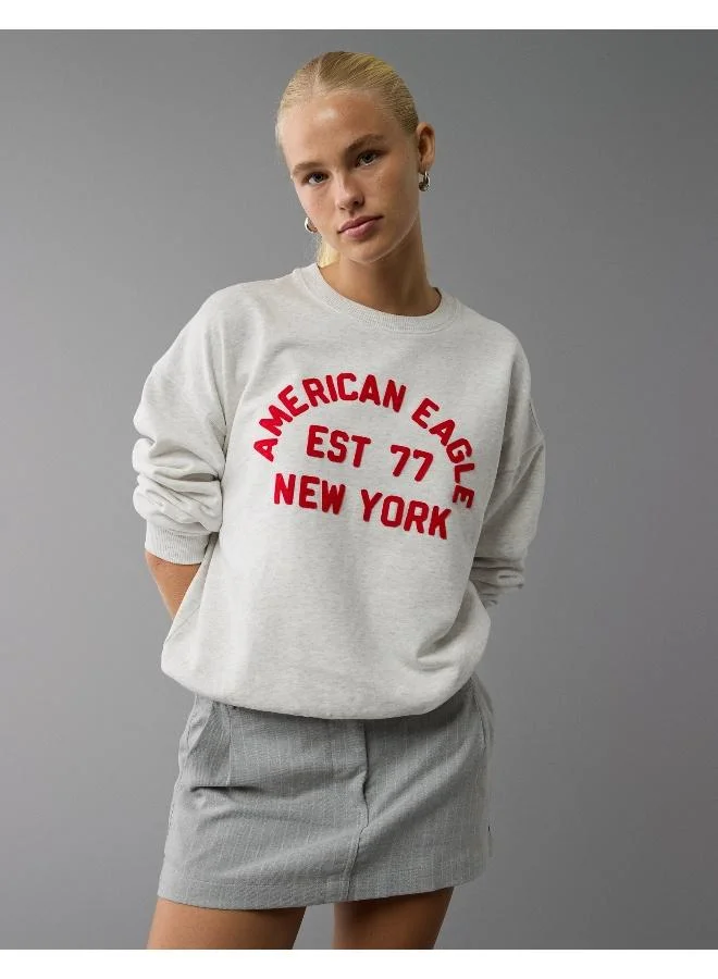 امريكان ايجل AE Logo Graphic Relaxed Crew Neck Sweatshirt