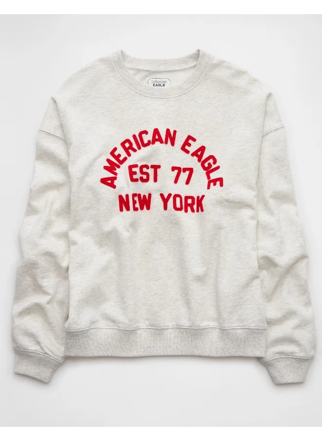 American Eagle AE Logo Graphic Relaxed Crew Neck Sweatshirt