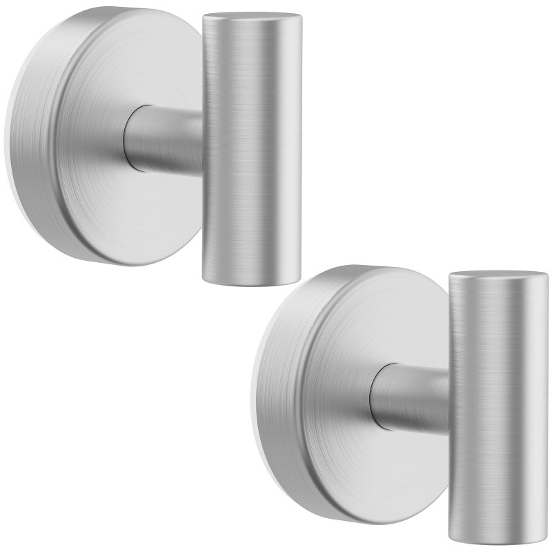 Bntuk Suction Cup Hooks, Shower Hooks for Inside Shower â€“ Removable Towel Hooks for Bathroom Window Glass Mirror Tile, Bath Robe Looafh Hook for Hanging â€“ Waterproof & Rustproof, Silver(2 Pack) - Image 1