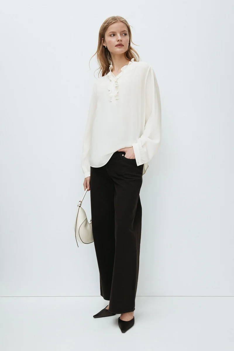 H&M MAMA Frill-collared blouse