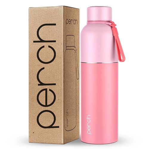 Perch Zenith ISI Certified Hot and Cold Steel Water Bottle 1 LTR, Vacuum Insulated Flask for Adults | BPA-Free, Leakproof | Easy to Carry Bottle for Office, School, Gym (Baby Pink) - Image 1