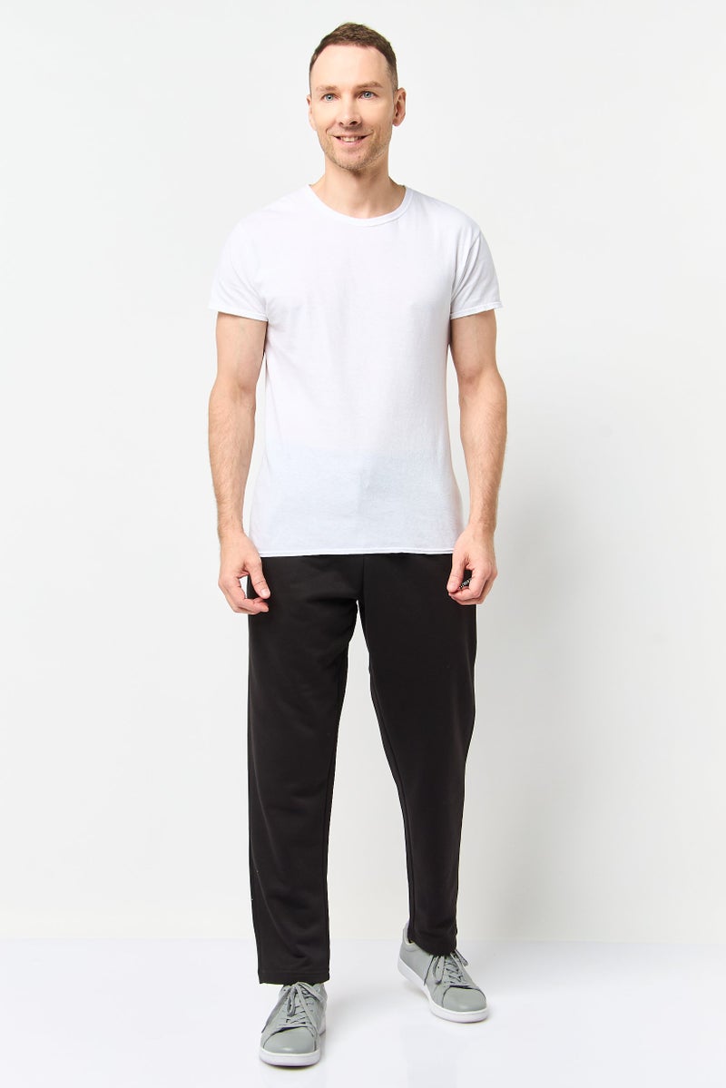 Core Elements Men Regular Fit Brand Logo Sweatpants, Black - Image 2