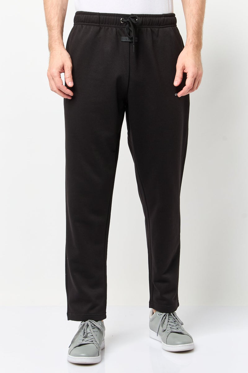 Core Elements Men Regular Fit Brand Logo Sweatpants, Black - Image 1
