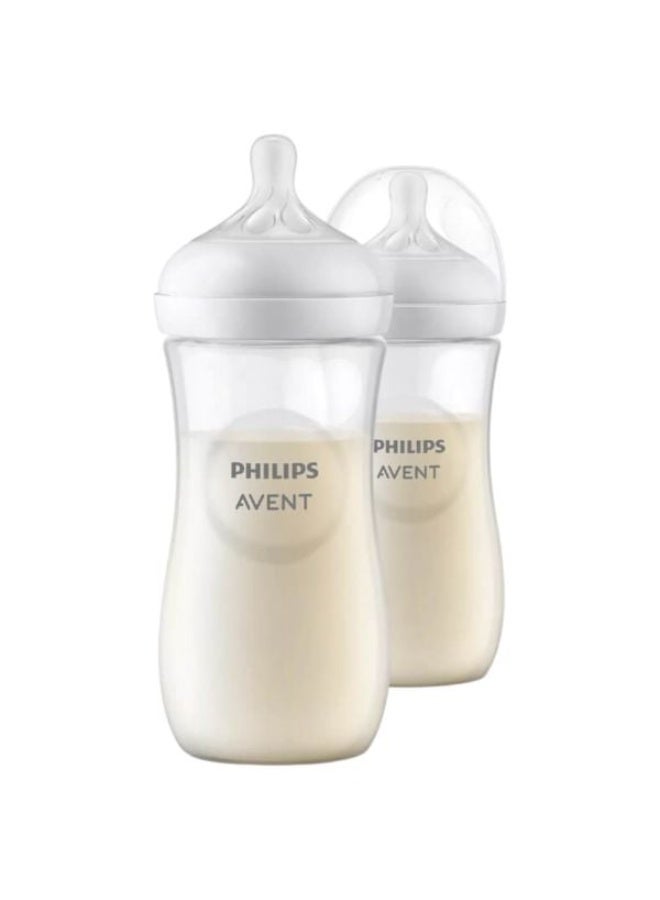 Philips Avent Natural Response Baby Bottle Twin Pack 330ml / 11oz – Anti-Colic, Natural Nipple, BPA-Free, for Babies 3m+ - Image 2