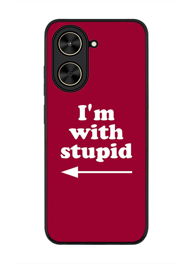 Stylizedd For Xiaomi Poco C71 / Redmi A5 4G Case,Slim fit Camera Protection, Shockproof Thin Phone cover  - I'm with stupid
