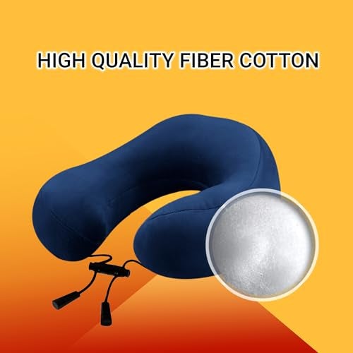 Billebon Premium Neck Pillow for Travelling Airplane Travel Pillow Comfortable Head Rest Neck Holder Pillow (Navy Blue Tri-Raised) - Image 4