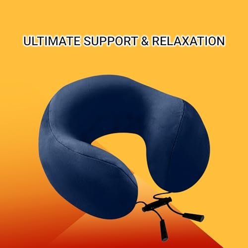 Billebon Premium Neck Pillow for Travelling Airplane Travel Pillow Comfortable Head Rest Neck Holder Pillow (Navy Blue Tri-Raised) - Image 5