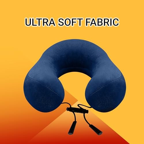 Billebon Premium Neck Pillow for Travelling Airplane Travel Pillow Comfortable Head Rest Neck Holder Pillow (Navy Blue Tri-Raised) - Image 3