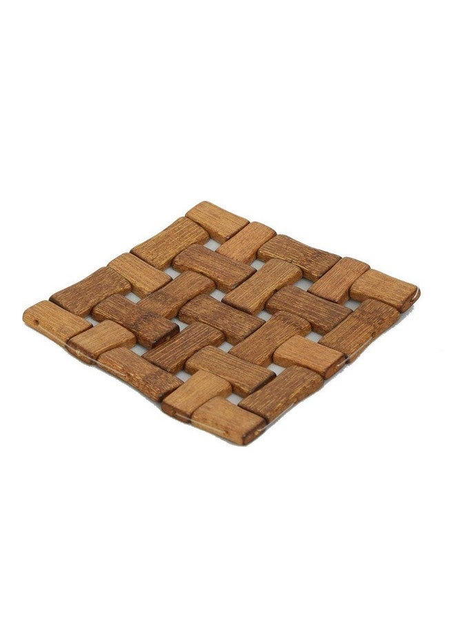 Kuber Industries Bamboo 6 Piece Heat Pad Set - Wooden - Image 2