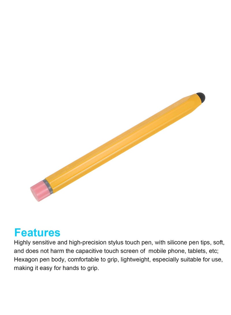 2 Pcs Kids Stylus Pens for Touch Screens Hexagon Pencil Shaped Stylus Crayon Stylus Pen for Children Youth Girls Boys Compatible with iPhone Android Edition Tablet Universal Devices, Yellow - Image 3