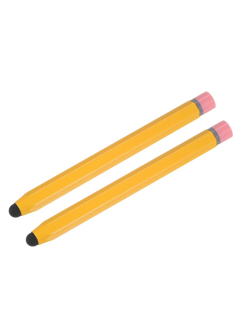 2 Pcs Kids Stylus Pens for Touch Screens Hexagon Pencil Shaped Stylus Crayon Stylus Pen for Children Youth Girls Boys Compatible with iPhone Android Edition Tablet Universal Devices, Yellow - Image 1