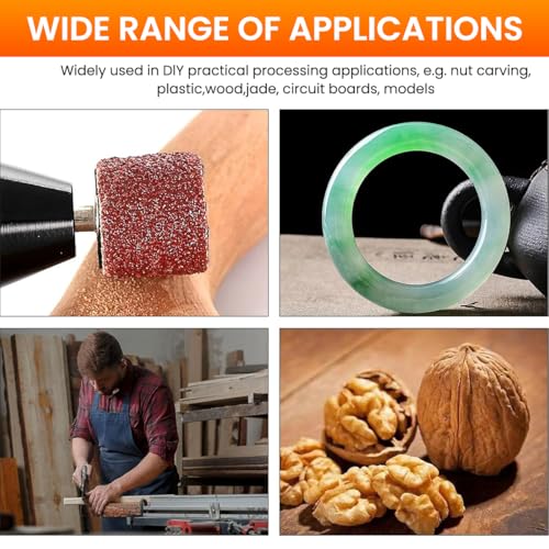 Serplex® 102pcs 80 Grit Drum Sander Sleeves Abrasive Sleeves Set with 1/2 inch, 3/8 inch, 1/4 Inch Sanding Drum Mandrels, Oxide Sandpaper Sanding Drum Sanding Bands for Shaping, Smoothing, Grinding - Image 3
