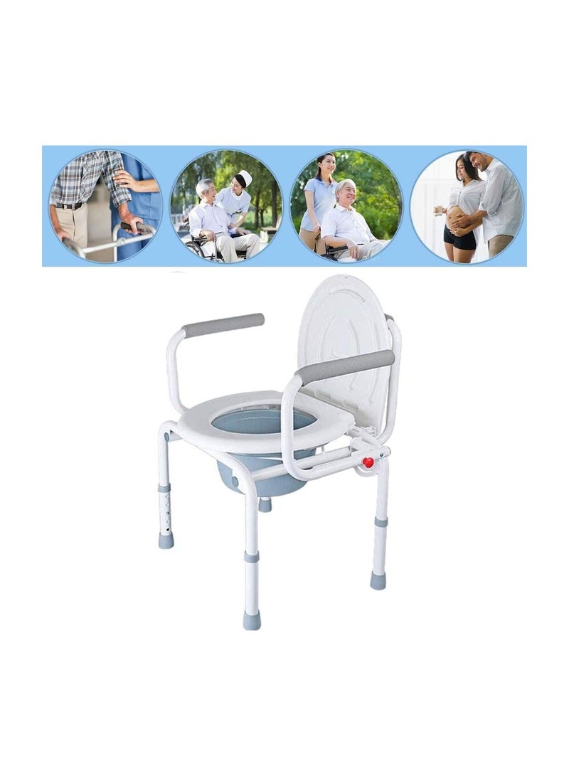 كرسي صوان من الصلب قاعدة حمام لكبار السن مع مسند للظهر و للذراعين وارتفاع قابل للتعديل - Image 2