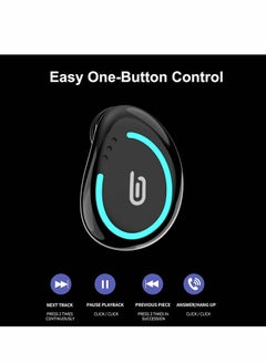 Excefore Single Bluetooth Earbud Mini Invisible Bluetooth Wireless Hidden Headphone for Work Music Relax Painless for Android Blue Tooth in-Ear Noise Cancelling HD Sound Quality Fast Pairing IPX7 Waterproof  - Image 3