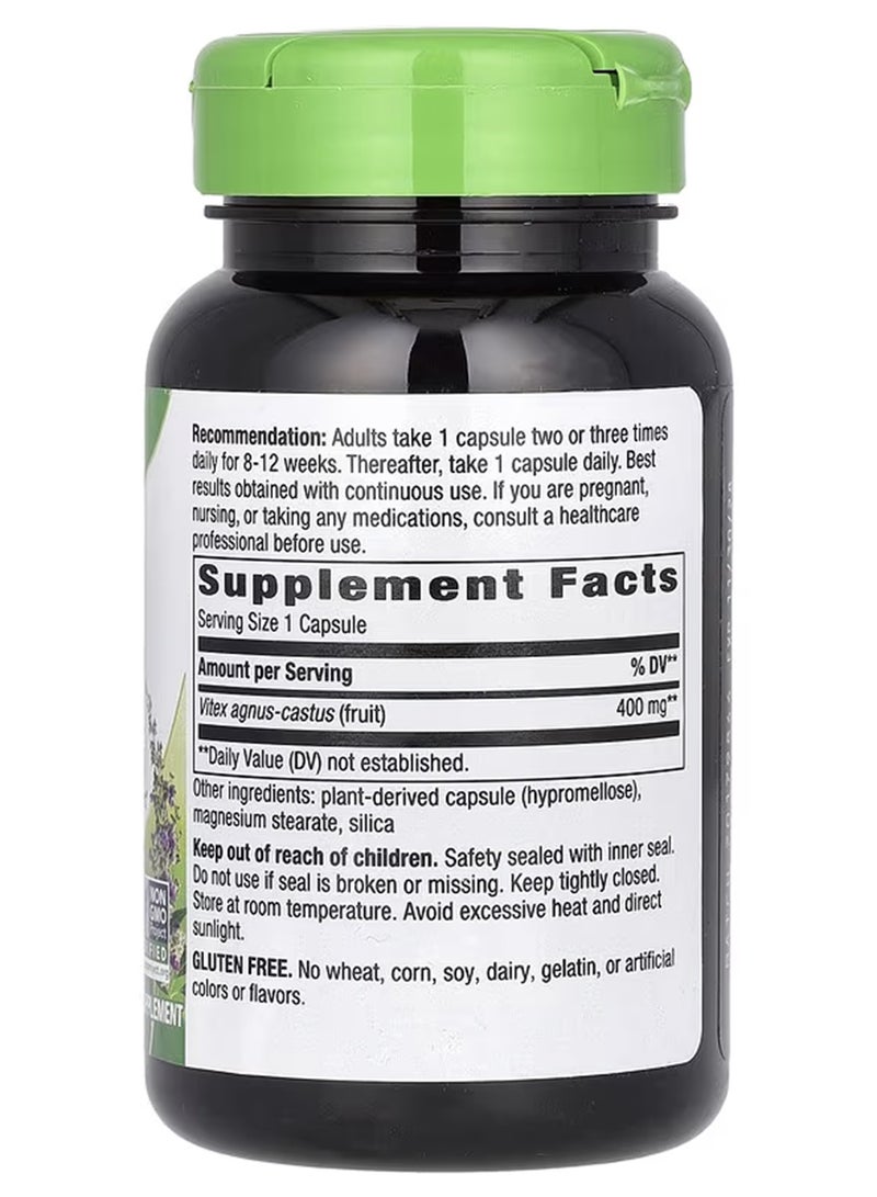 Nature's Way Vitex Fruit Dietary Supplement 100 Capsules - Image 2