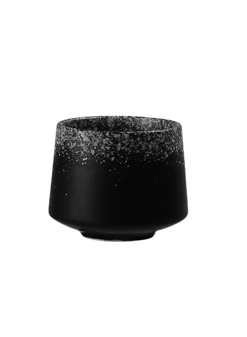Liying Vintage Ceramic Coffee Cup 175ml, Handmade Art design cup for coffee, Cappuccino, Tea #1.1 (Black)  - Image 1