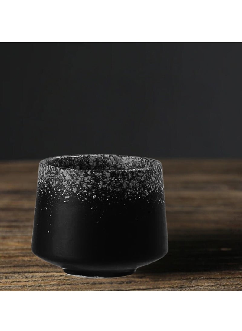 Liying Vintage Ceramic Coffee Cup 175ml, Handmade Art design cup for coffee, Cappuccino, Tea #1.1 (Black)  - Image 3