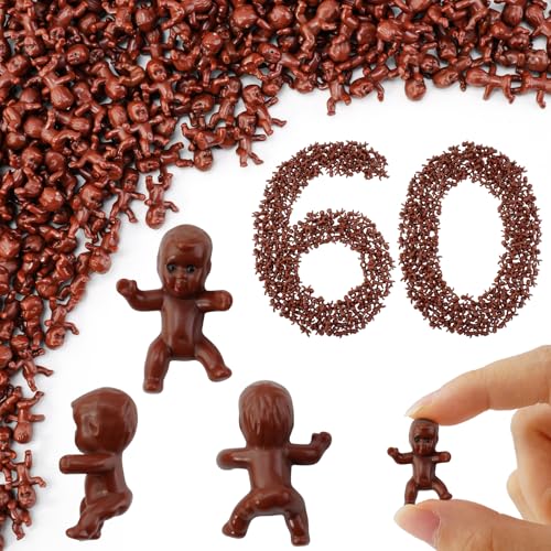 JUXINGDAZYF 60 Pieces Mini Plastic Babies 1 Inch Baby Doll for Baby Shower Party Favors Party Decorations Babies Bathing and Crafting - Image 1