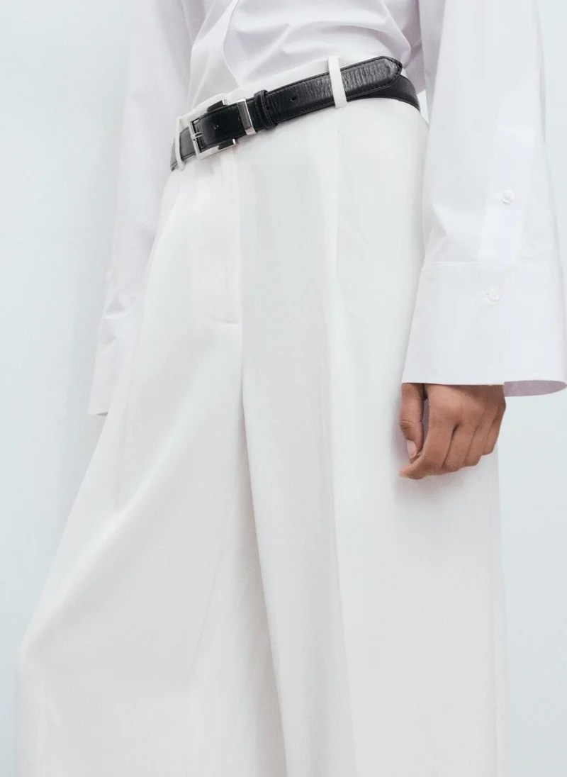 MANGO Cropped poplin shirt