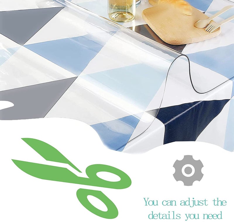 SSFMSF JXFS Rectangular Transparent Crystal Tablecloth, PVC Protective Film Material, Suitable for Dining Room, Living Room and Office, Waterproof and Wear-Resistant Insulation - Image 3