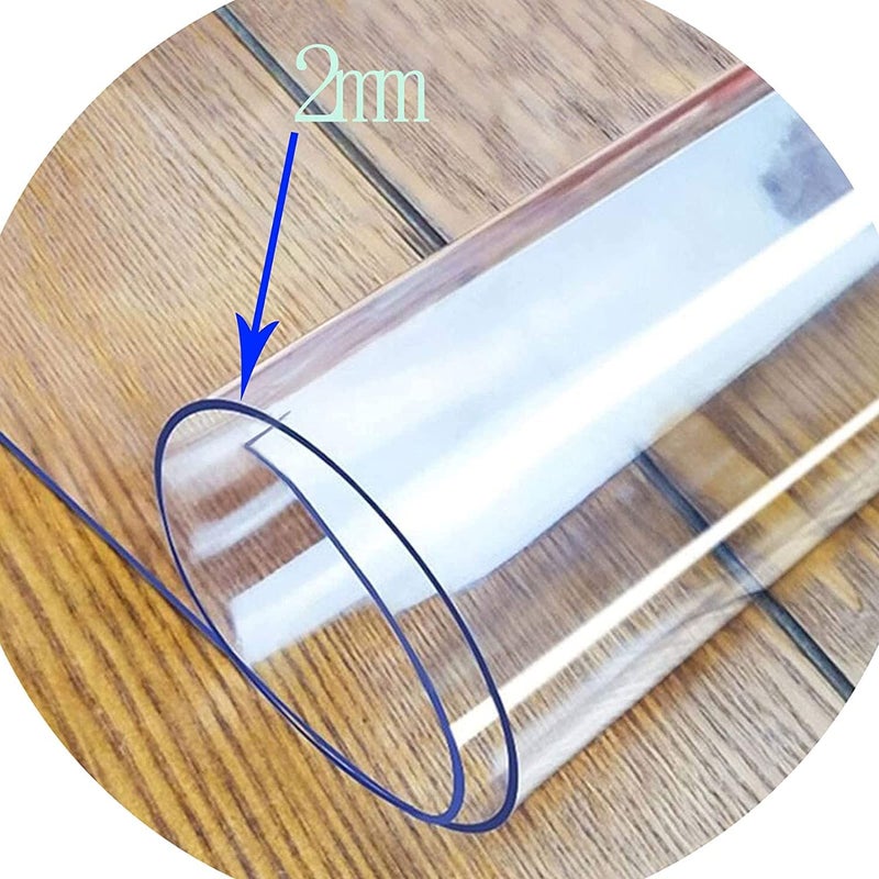 SSFMSF JXFS Rectangular Transparent Crystal Tablecloth, PVC Protective Film Material, Suitable for Dining Room, Living Room and Office, Waterproof and Wear-Resistant Insulation - Image 2