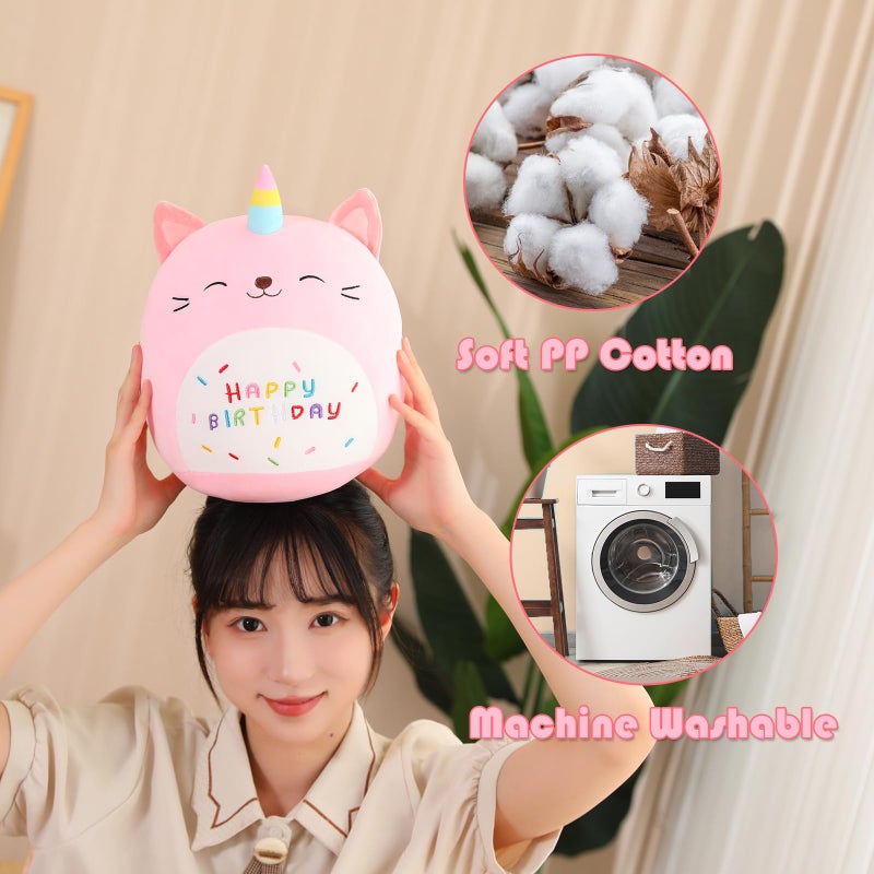 SQEQE Unicorn Cat Plush Kawaii Birthday Cat Plushies Pillow Cat Stuffed Animal Toy Soft Plushie Doll Gifts for Kids Decor(Caticorn, 8 Inch) - Image 5