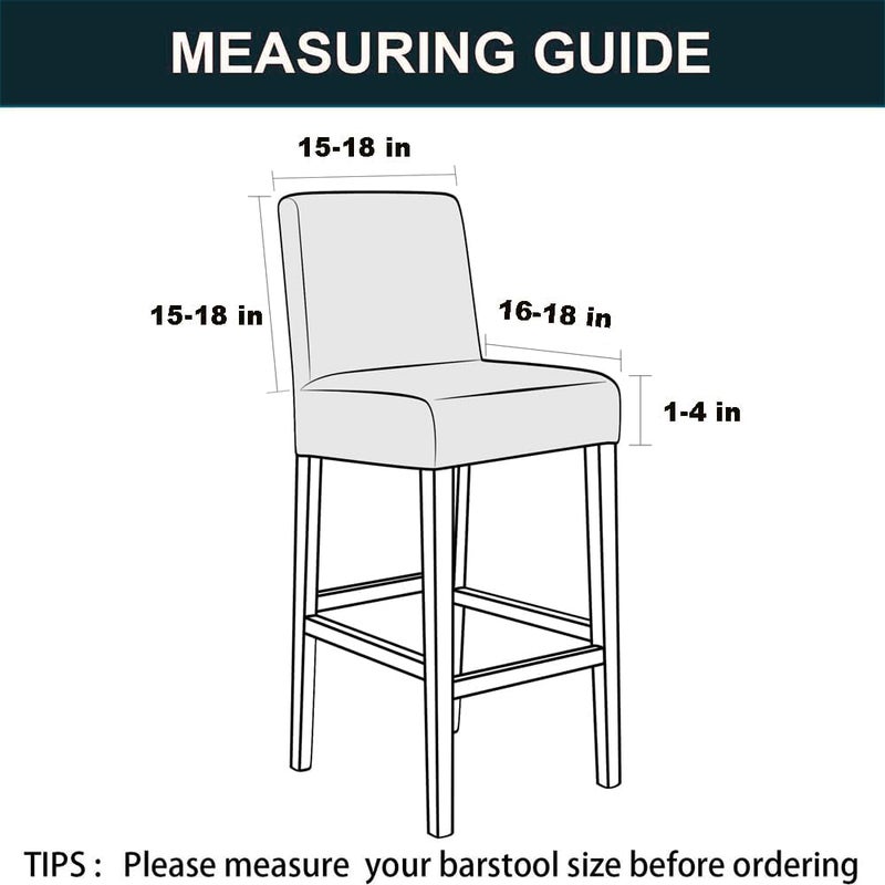 SONNACH Velvet Counter Stool Pub Chair Covers - Removable and Stretchable Slipcovers for a (4, Baby Blue) - Image 4