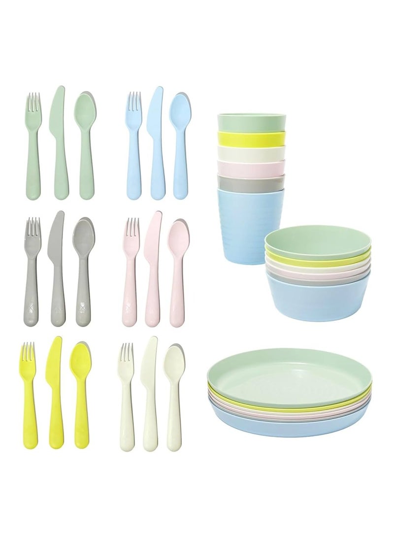 36-piece cutlery set, bowls, plates and glasses - Image 1