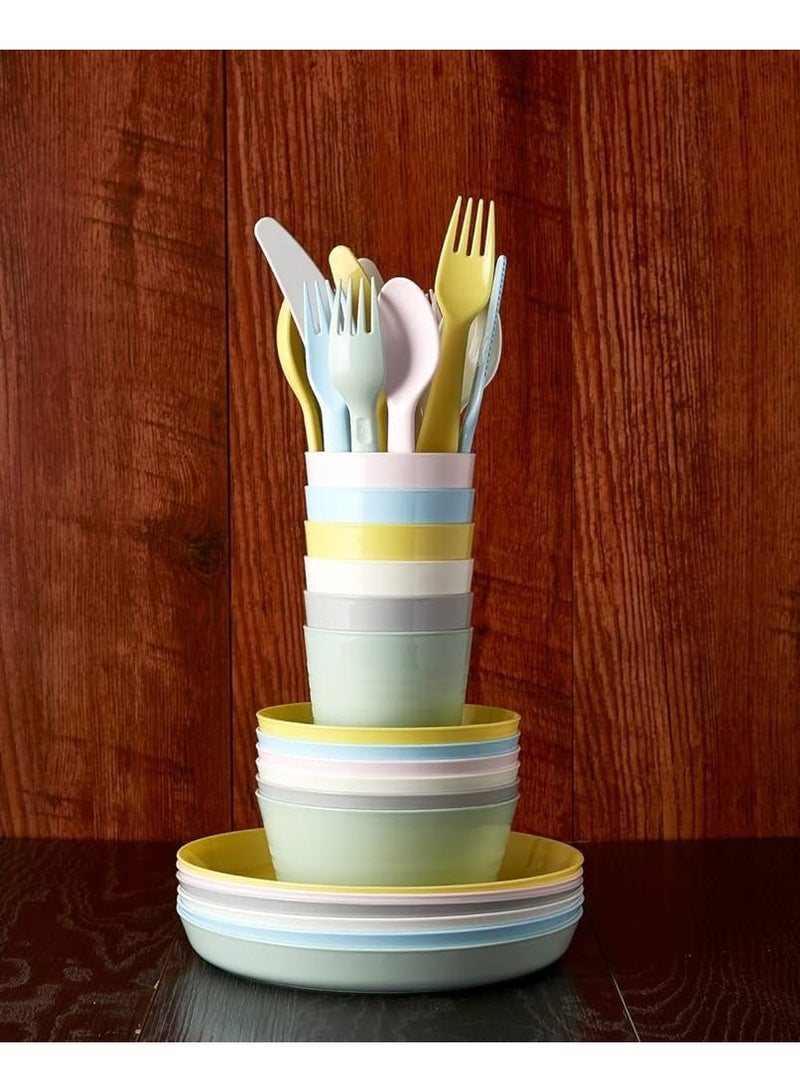 36-piece cutlery set, bowls, plates and glasses - Image 2