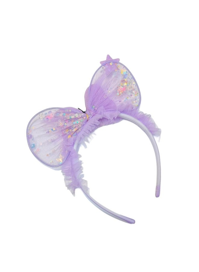 Fairytale Girls Hair Band With Wings and Glitter, Children's Headband Korean style New Rabbit Ears Hair Accessories. (Purple) - Image 5