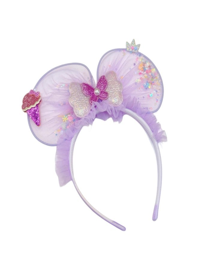 Fairytale Girls Hair Band With Wings and Glitter, Children's Headband Korean style New Rabbit Ears Hair Accessories. (Purple) - Image 3