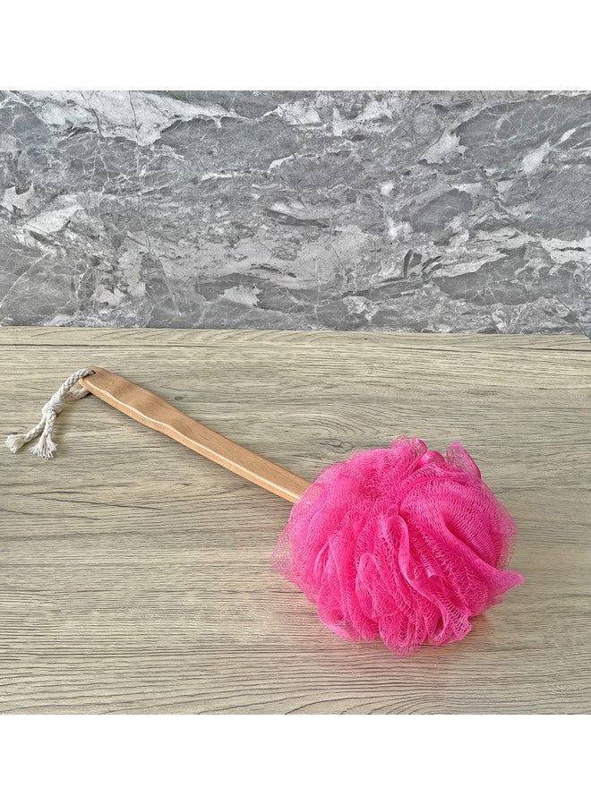 JINS-Hung Shower Loofah Body & Back Scrubber Exfoliating Loofah Luffa Bath Brush On A Stick With Long Wooden Handle Back Brush For Men & Women Easy Reach Body Wash & Lotion Applicator（ 2 Pack Red） - Image 5