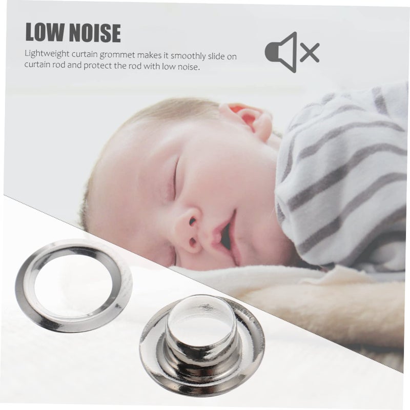 Silver Brass Curtain Grommets 0 9X0 9cm Sliding Fasteners Eyelets for Home Bathroom Living Room Easy Installation - Image 3