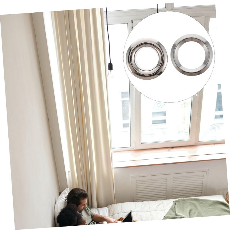Silver Brass Curtain Grommets 0 9X0 9cm Sliding Fasteners Eyelets for Home Bathroom Living Room Easy Installation - Image 5