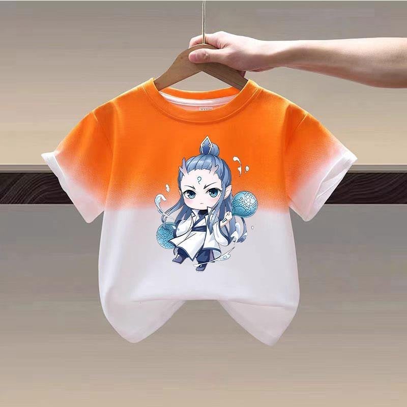 Boys' T-Shirt Short-Sleeved Arrival All-Match Summer Big Kids Nezha Western Style Loose Children'S Street-Fried Summer Fashion T - Image 4