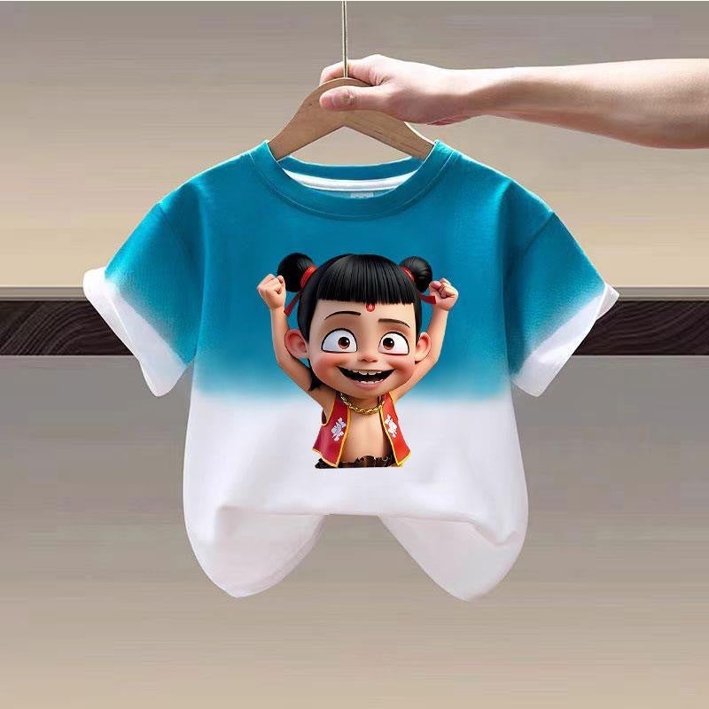 Boys' T-Shirt Short-Sleeved Arrival All-Match Summer Big Kids Nezha Western Style Loose Children'S Street-Fried Summer Fashion T - Image 3