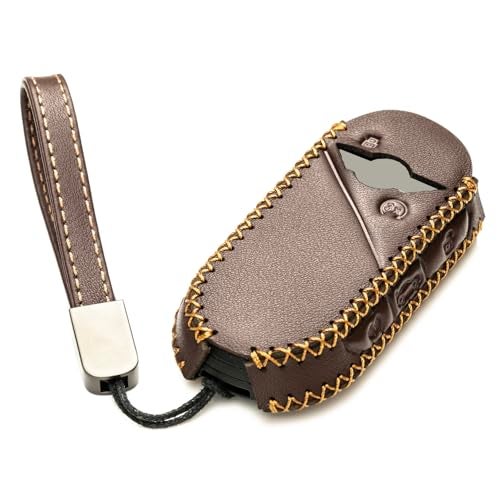 Vitodeco Genuine Leather Smart Key Fob Cover Compatible with Mini Countryman S ALL4, Countryman SE ALL4, Cooper 2 Door, Cooper S 4 Door, Convertible (4 Buttons, Brown) - Image 3