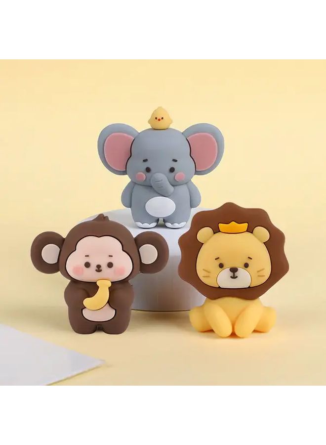 Jungle Safari Animal Cake Topper Set Lion Giraffe Monkey Elephant Model B02 - Image 3