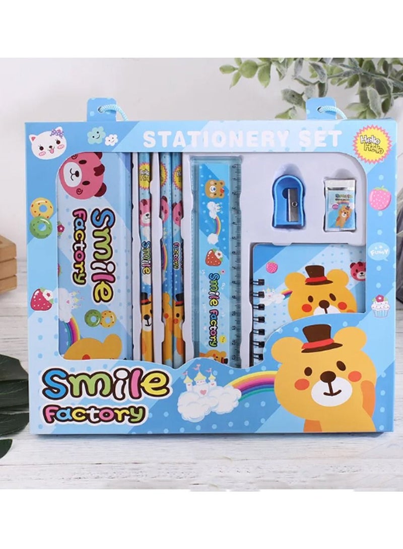 STAR BABiES Stationery Set - Pack of 8
Includes: 3 Pencils + 1 Small Notebook + 1 Pencil Case 1 Ruler + 1 Eraser + 1 Sharpener -Blue - Image 4