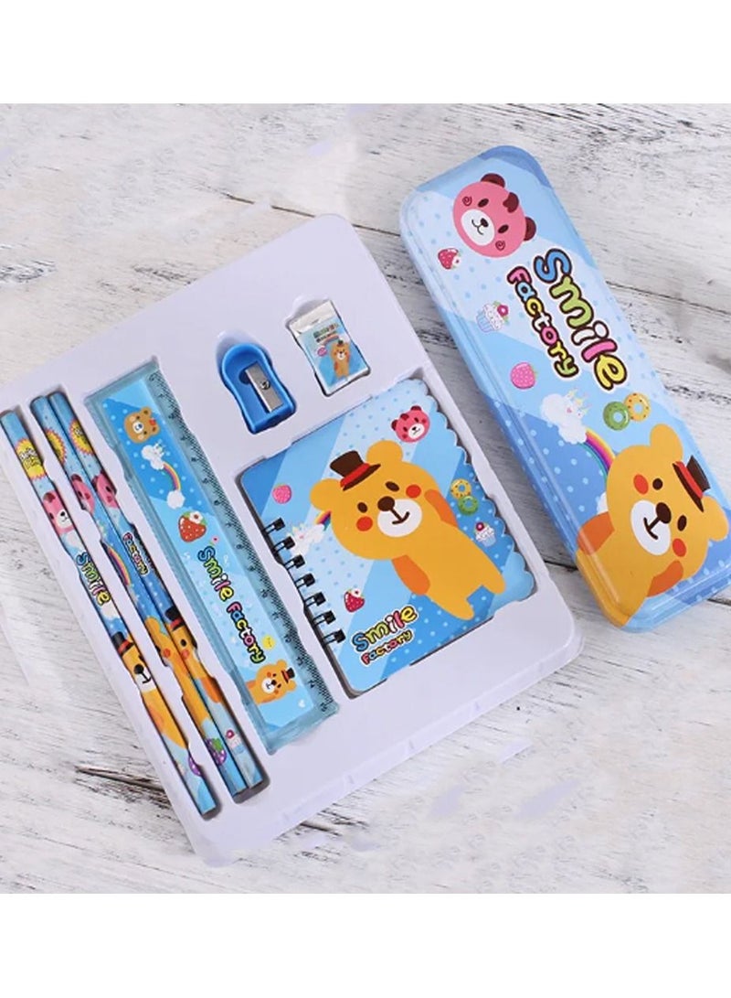 STAR BABiES Stationery Set - Pack of 8
Includes: 3 Pencils + 1 Small Notebook + 1 Pencil Case 1 Ruler + 1 Eraser + 1 Sharpener -Blue - Image 2